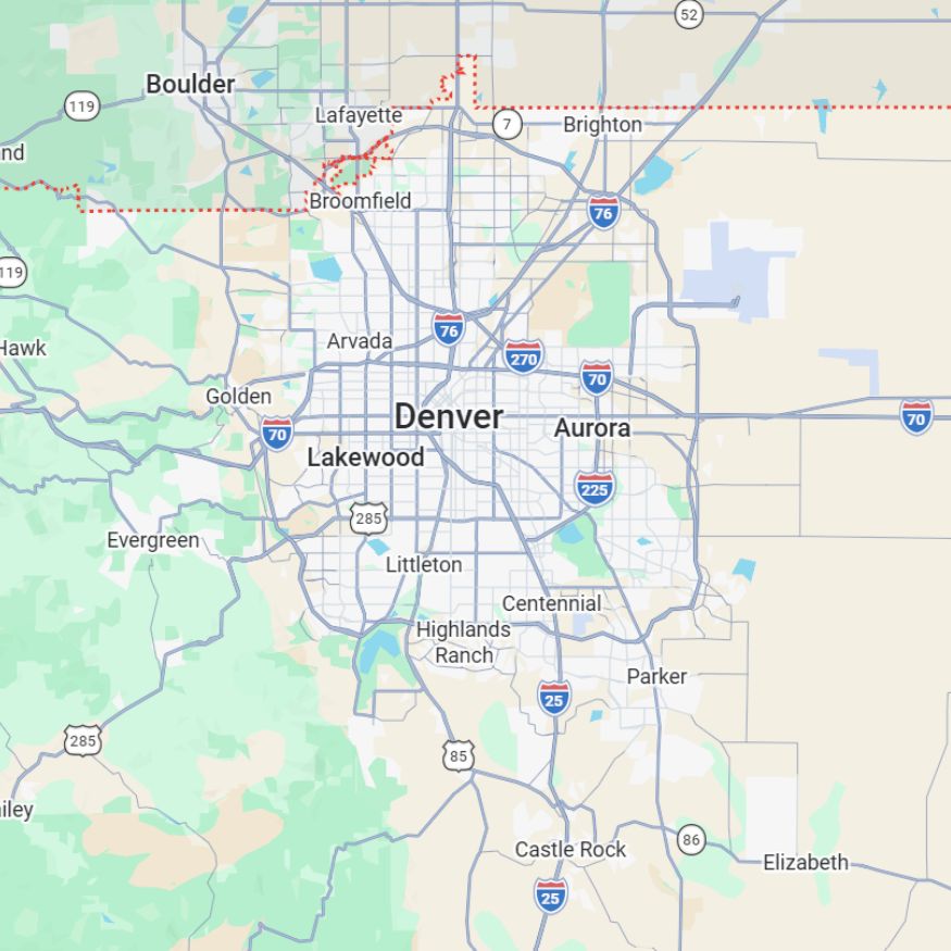 Denver Metro Map Level Engineering and inspection coverage area denver