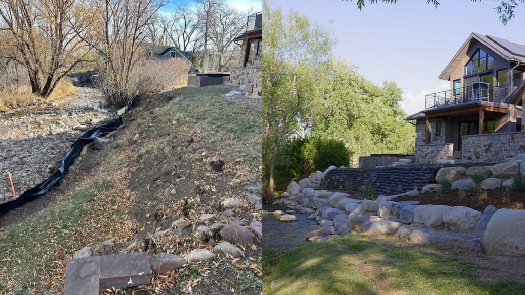 South Boulder Creek Streambank Stabilization with Green Landscape