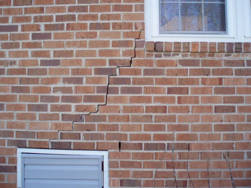 Brick wall crack