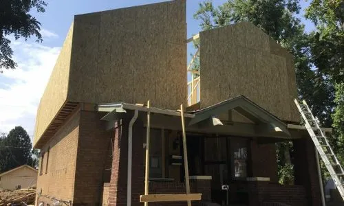 Structural Engineer Home Inspection Second story addition to a brick home in progress